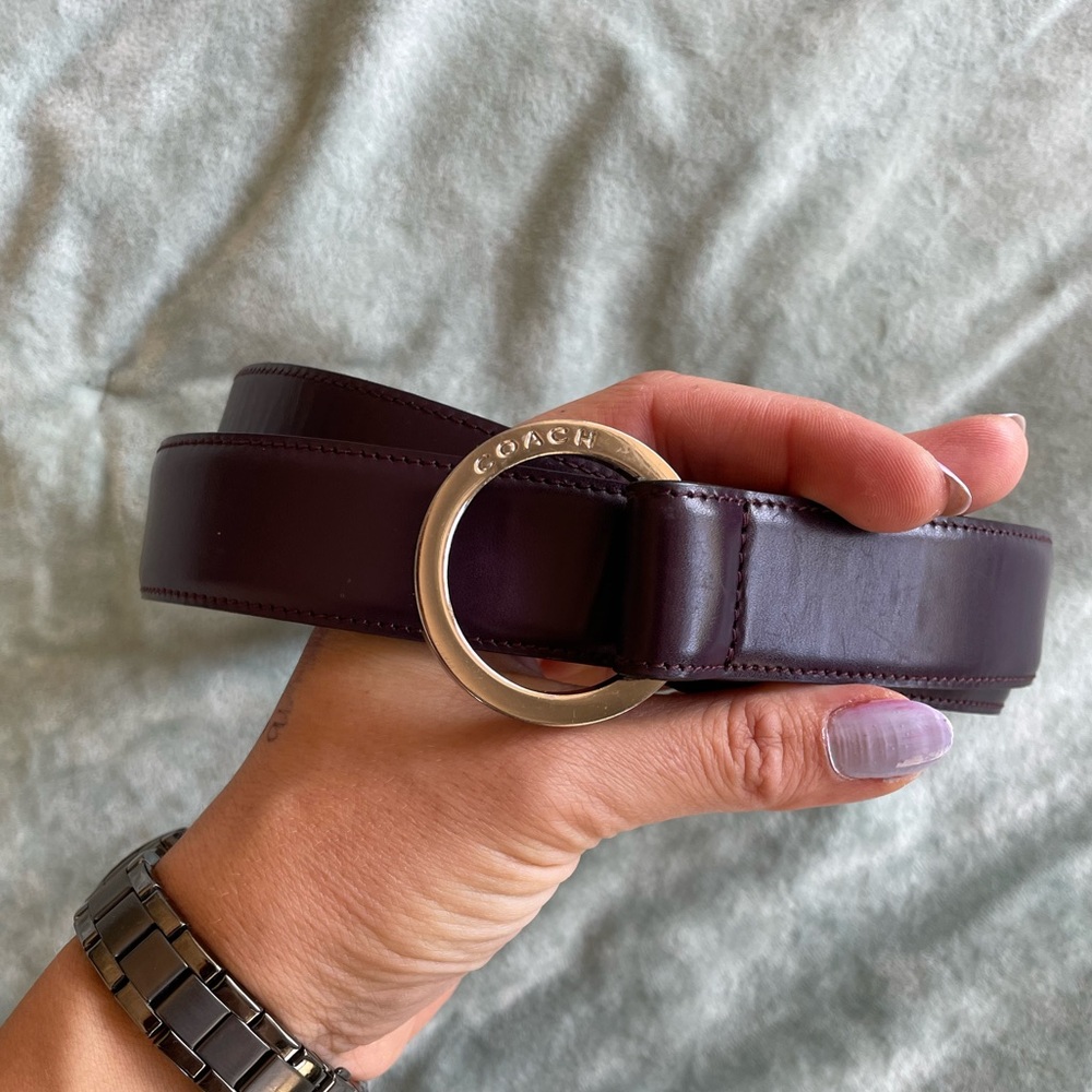Purple Leather COACH Belt.